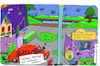 Cartoon: Vorstadt (small) by Leichnam tagged vorstadt,klaus,detlef,reden,riesig,gigantismus,fisch,tomaten,bügeleisen,shop,leichnam,leichnamcartoon,müssen,winzigkeit