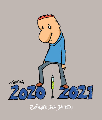 Cartoon: Between the Years (medium) by Trantow tagged 2020,2021,jahreswechsel,silvester,impfung,corona,pandemie,virus,gesundheit,2020,2021,jahreswechsel,silvester,impfung,corona,pandemie,virus,gesundheit
