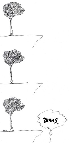 Cartoon: der lange Fall (medium) by kusubi tagged kusubi