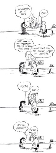 Cartoon: je sens du sang (medium) by kusubi tagged kusubi