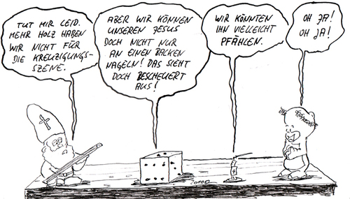 Cartoon: jesus spielen! (medium) by kusubi tagged kusubi