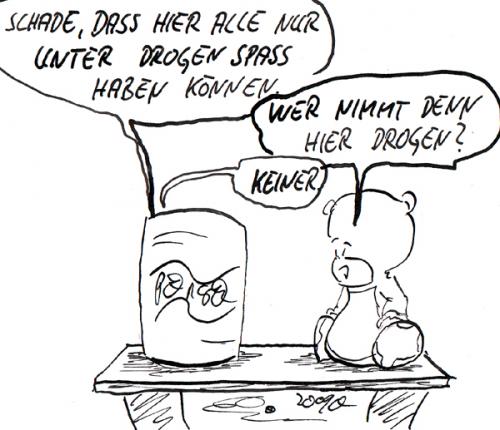 Cartoon: ohne titel (medium) by kusubi tagged teddy,und,dose,drogen,spass