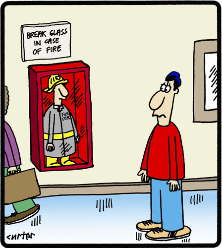 Cartoon: Emergency Fireman (medium) by cartertoons tagged firemen,emergencies,workers,safety,signs,firemen,emergencies,workers,safety,signs