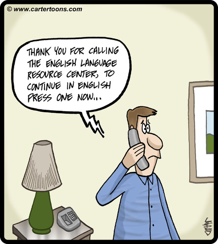 English Language Hotline By cartertoons | Media & Culture Cartoon