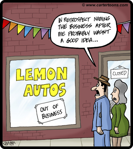 Lemon Autos By cartertoons | Business Cartoon | TOONPOOL
