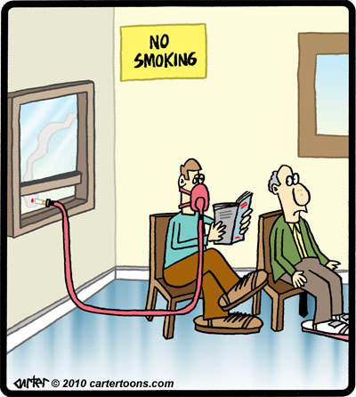 Cartoon: Smoking hose (medium) by cartertoons tagged no,smoking,sign,hose,window,waiting
