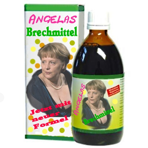 Cartoon: Angelas Brechmittel (medium) by Fareus tagged brechmittel,merkel,angela