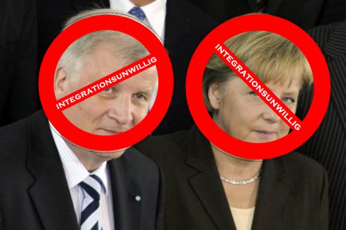 Cartoon: integrationsunwillig (medium) by Fareus tagged cdu,merkel,seehofer,integration