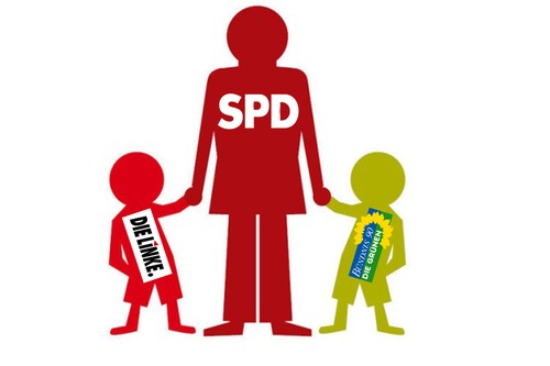 Cartoon: Soziale Koalition (medium) by Fareus tagged spd,linke,grünen,koalition