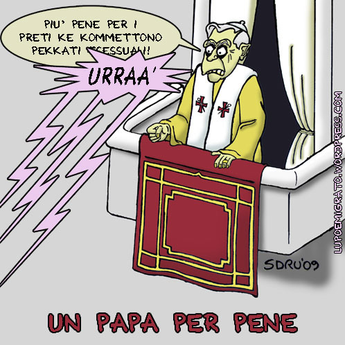 Cartoon: Un papa per pene (medium) by sdrummelo tagged papa,per,pene,peccati,sessuali,joseph,ratzinger,benedetto,xvi