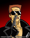 Cartoon: A very busy hero (small) by sdrummelo tagged arnold,schwarzenegger,terminator,parody,movie,actors,celebrities