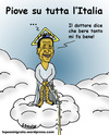 Cartoon: It-s raining all over Italy (small) by sdrummelo tagged silvio berlusconi rain pioggia