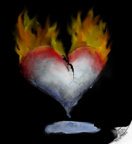 Cartoon: heißbrennende kalte Liebe (medium) by swenson tagged feuer,fier,ice,eis,liebe,love,herz,hart