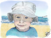 Cartoon: Jonas 2 (small) by swenson tagged face,portrait,gesicht,child,kind,strand,meer,sea,coast