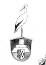 Cartoon: Wappen-Storch (small) by swenson tagged animal,tier,storch,bird,vogel,stork,nest,wappen,otzberg