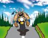 Cartoon: on the road (small) by bananajoe tagged motorrad,biker,fett,street,straße,nature,freizeit,comic,