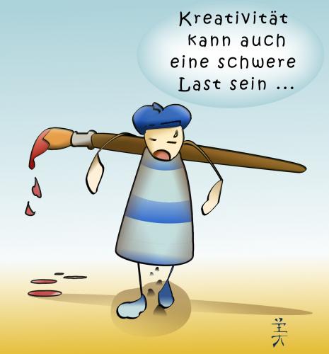 Cartoon: Artists Burden (medium) by Fubuki tagged art,kunst,pinsel,brush,artist,künstler,last,leid,suffer,paint,farbe