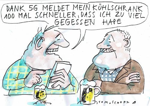 Cartoon: 5G (medium) by Jan Tomaschoff tagged technologie,netz,5g,ernäherung,technologie,netz,5g,ernäherung