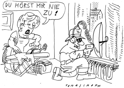 Cartoon: Abhörskandal (medium) by Jan Tomaschoff tagged abhörskandal,abhörskandal,geheimdienst