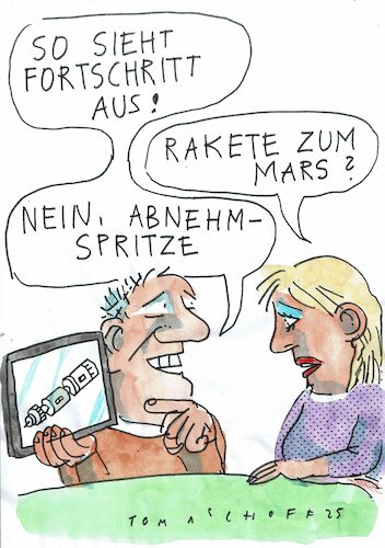 Cartoon: Abnehmspritze (medium) by Jan Tomaschoff tagged gesundheit,übergewicht,abnehmspritze,gesundheit,übergewicht,abnehmspritze