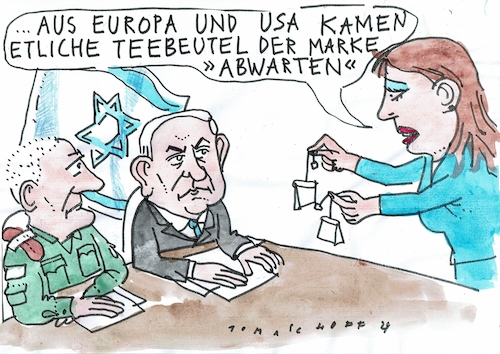 Cartoon: abwarten (medium) by Jan Tomaschoff tagged israel,nahost,krieg,selbstverteidigung,israel,nahost,krieg,selbstverteidigung