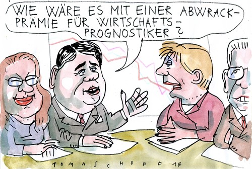 Cartoon: Abwrackprämie (medium) by Jan Tomaschoff tagged abschwung,wirtschaft,abschwung,wirtschaft