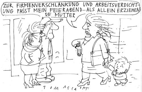 Cartoon: Alleinerziehend (medium) by Jan Tomaschoff tagged alleinerziehende,mutter