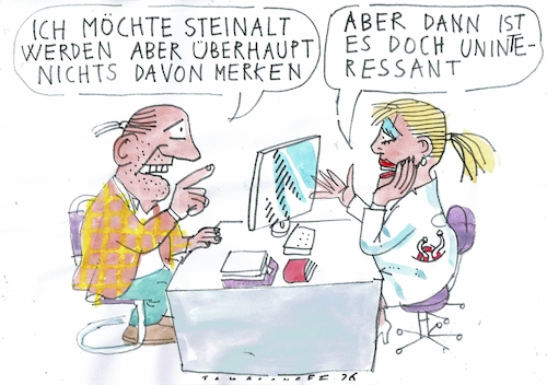 Cartoon: Alter (medium) by Jan Tomaschoff tagged gesundheit,alter,longevity,gesundheit,alter,longevity