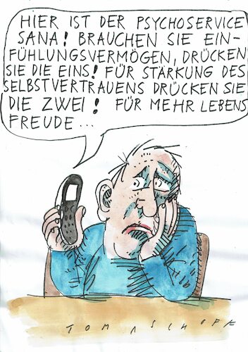 Cartoon: Anruf (medium) by Jan Tomaschoff tagged psyche,kommunikation,telefon,missverständnis,psyche,kommunikation,telefon,missverständnis