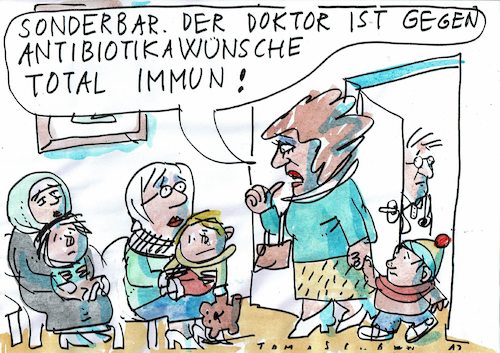 Cartoon: Antibiotica (medium) by Jan Tomaschoff tagged medizin,antibiotica,keime,immunität,medizin,antibiotica,keime,immunität