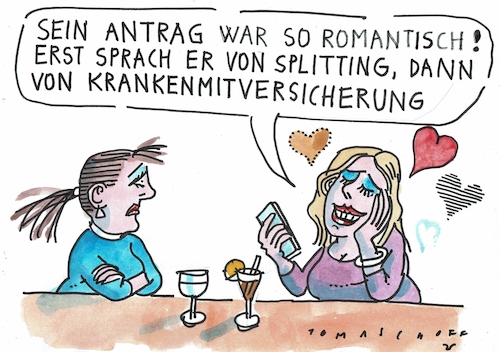 Cartoon: Antrag (medium) by Jan Tomaschoff tagged ehe,splitting,krankenbersicherung,ehe,splitting,krankenbersicherung
