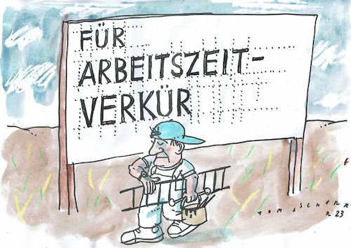 Cartoon: Arbeitszeit (medium) by Jan Tomaschoff tagged arbeitszeit,freizeit,work,life,balance,arbeitszeit,freizeit,work,life,balance