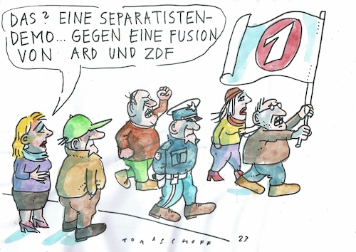 Cartoon: ARD ZDF (medium) by Jan Tomaschoff tagged öffentl,rechtlicher,rundfunk,ard,zdf,öffentl,rechtlicher,rundfunk,ard,zdf