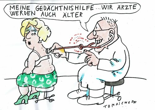 Cartoon: Arzt (medium) by Jan Tomaschoff tagged alter,arzt,vergesslichkeit,alter,arzt,vergesslichkeit
