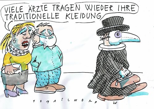Cartoon: Arztkleidung (medium) by Jan Tomaschoff tagged viren,infektion,epidemie,viren,infektion,epidemie