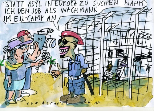 Cartoon: Asyl (medium) by Jan Tomaschoff tagged asyl,eu,migration,migration,eu,asyl