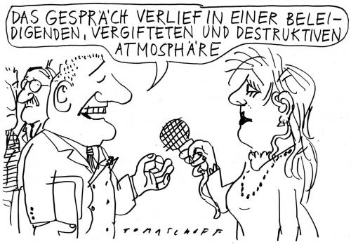 Cartoon: Atmosphäre (medium) by Jan Tomaschoff tagged gespräche,tarifverhandlung,koalitionsverhandlung