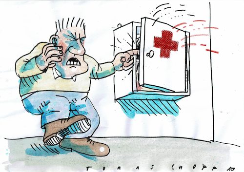 Cartoon: Au (medium) by Jan Tomaschoff tagged gesundheit,gesundheit