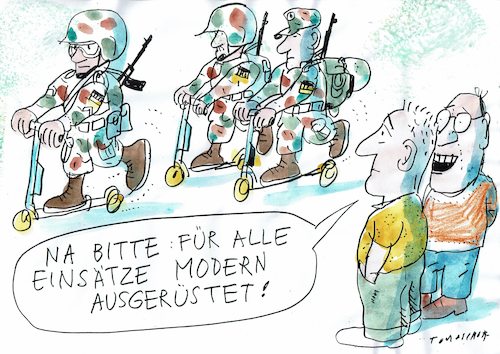Cartoon: Ausrüstung (medium) by Jan Tomaschoff tagged bundeswehr,rüstung,bundeswehr,rüstung