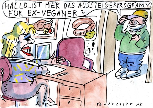 Cartoon: Aussteigerprogramm (medium) by Jan Tomaschoff tagged gesundheit,ernährung,gesundheit,ernährung