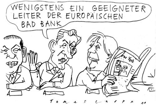 Cartoon: Bad Bank (medium) by Jan Tomaschoff tagged bad,bank,banken,nachfolger,bad bank,banken,nachfolger,bad,bank
