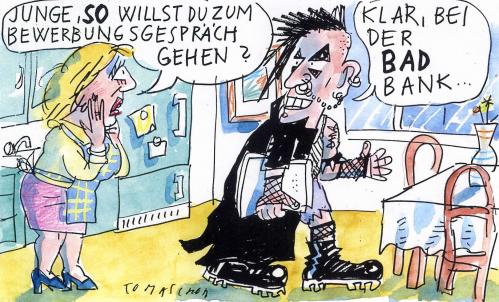 Cartoon: Banker (medium) by Jan Tomaschoff tagged bad,bank,banken,benker,bankier,wirtschaftskrise,finanzkrise