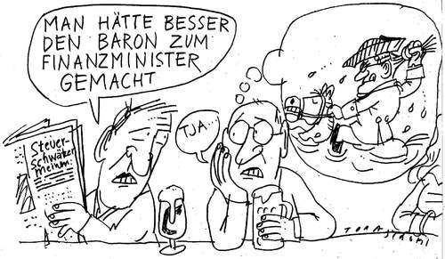 Cartoon: Baron (medium) by Jan Tomaschoff tagged guttenberg,finanzminister