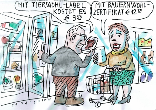 Cartoon: Bauernwohl (medium) by Jan Tomaschoff tagged landwirtschaft,lebensmittel,preise,landwirtschaft,lebensmittel,preise