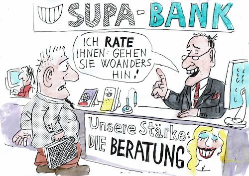 Cartoon: Beratung (medium) by Jan Tomaschoff tagged bank,kunden,bank,kunden