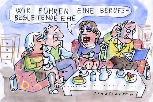 Cartoon: Berufsbegleitend (medium) by Jan Tomaschoff tagged job,stress,job,stress