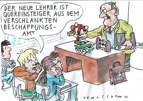 Cartoon: Beschaffungsamt (medium) by Jan Tomaschoff tagged beschaffungsamt,bundewehr,bürokratie,beschaffungsamt,bundewehr,bürokratie