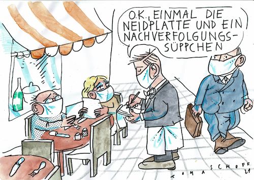Cartoon: Bestellung (medium) by Jan Tomaschoff tagged corona,gastronomie,lockdown,neid,corona,gastronomie,lockdown,neid