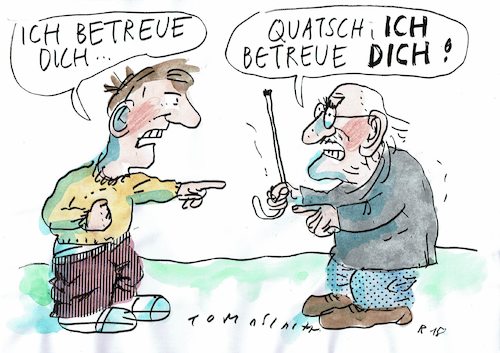 Cartoon: Betreuung (medium) by Jan Tomaschoff tagged soziales,netz,soziales,netz