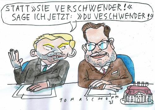 Cartoon: Beziehungen (medium) by Jan Tomaschoff tagged lindner,ampel,klausur,lindner,ampel,klausur
